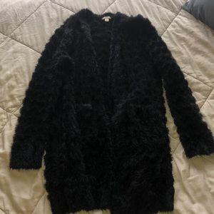 Fuzzy black cardigan
